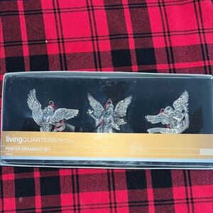 LivingQuarters Pewter Angel Ornament Set